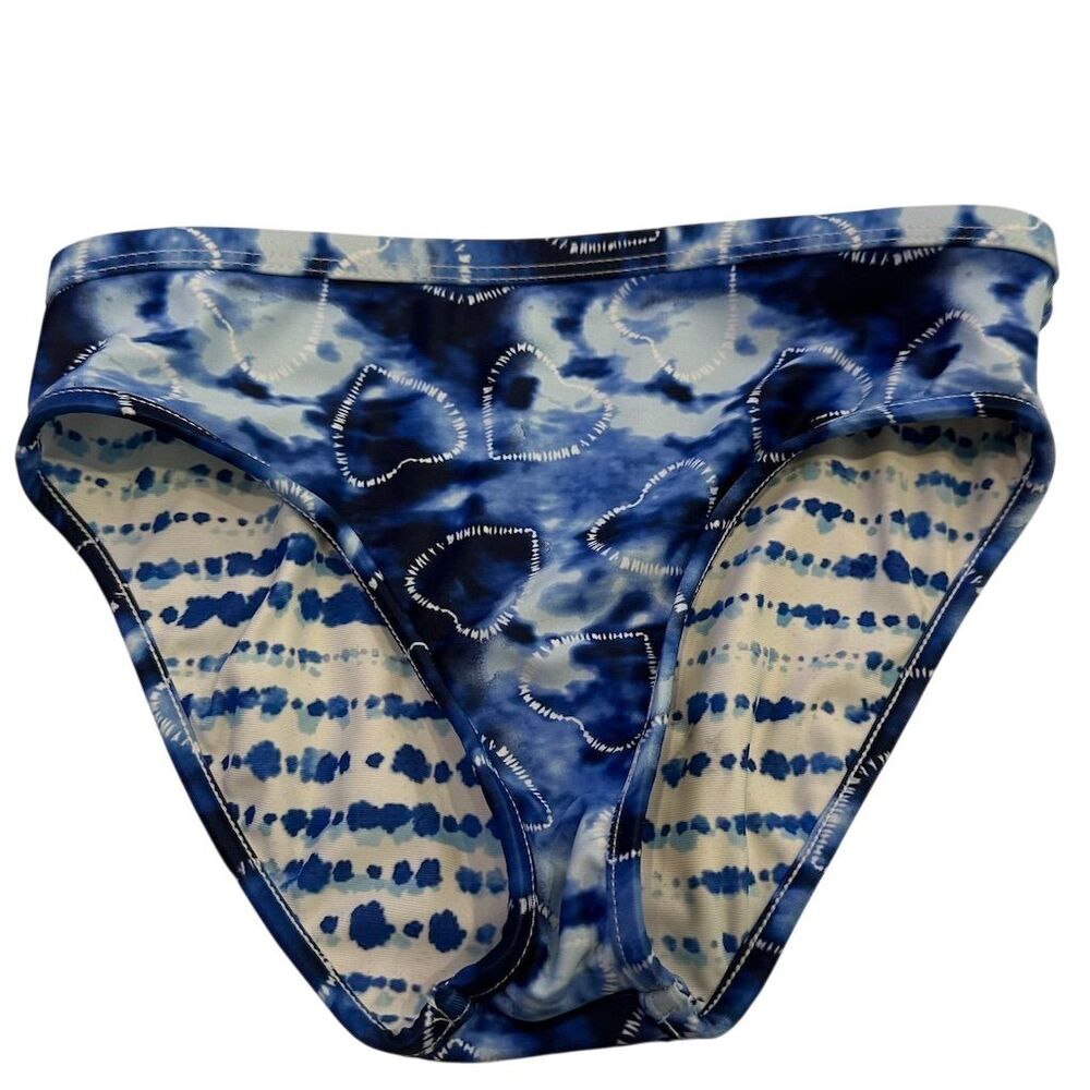Eddie Bauer‎ Girls Tie Dye Bikini Bottoms Size 7-8 Reversible Blue